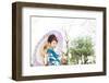 Beautiful Japanese Kimono Woman-yo-ichi-Framed Photographic Print