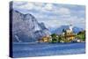 Beautiful Lago Di Garda, North of Italy. View with Castle in Malcesine-Maugli-l-Stretched Canvas