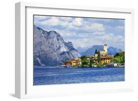 Beautiful Lago Di Garda, North of Italy. View with Castle in Malcesine-Maugli-l-Framed Photographic Print