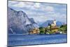 Beautiful Lago Di Garda, North of Italy. View with Castle in Malcesine-Maugli-l-Mounted Photographic Print