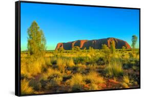 Beautiful landscape Ayers Rock monolith from Talinguru Nyakunytjaku Sunrise, Australia-Alberto Mazza-Framed Stretched Canvas
