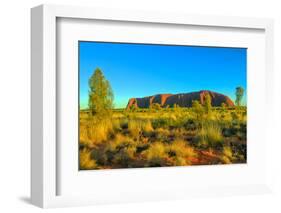 Beautiful landscape Ayers Rock monolith from Talinguru Nyakunytjaku Sunrise, Australia-Alberto Mazza-Framed Photographic Print