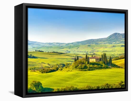 Beautiful Landscape in Tuscany, Italy-sborisov-Framed Stretched Canvas