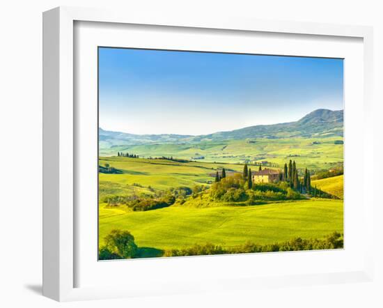 Beautiful Landscape in Tuscany, Italy-sborisov-Framed Photographic Print