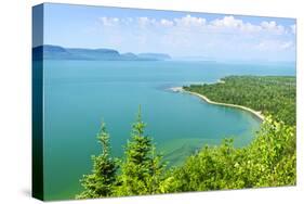 Beautiful Landscape of Lake Superior Northern Shore from above in Ontario, Canada-elenathewise-Stretched Canvas