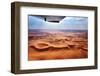 Beautiful Landscape of the Namib Desert under the Wing of the Aircraft at Sunset. Flying on a Plane-Oleg Znamenskiy-Framed Photographic Print