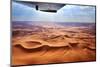 Beautiful Landscape of the Namib Desert under the Wing of the Aircraft at Sunset. Flying on a Plane-Oleg Znamenskiy-Mounted Photographic Print