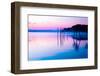 Beautiful Landscape with a Lake and Mountains in the Background and Trees in the Water. Blue and Pu-Jozef Klopacka-Framed Photographic Print