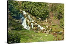 Beautiful Landscaped Ornamental Gardens in Spring with Lake and Waterfall-Veneratio-Stretched Canvas