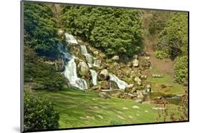 Beautiful Landscaped Ornamental Gardens in Spring with Lake and Waterfall-Veneratio-Mounted Photographic Print