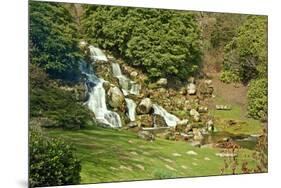 Beautiful Landscaped Ornamental Gardens in Spring with Lake and Waterfall-Veneratio-Mounted Photographic Print