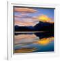 Beautiful Lenticular Clouds Drift over Fisrt Vermillion Lake to Rest onTop of Mt Rundle-Joao Maia-Framed Photographic Print