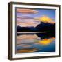 Beautiful Lenticular Clouds Drift over Fisrt Vermillion Lake to Rest onTop of Mt Rundle-Joao Maia-Framed Photographic Print