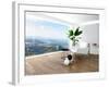 Beautiful Light Living Room Interior with Nice Furniture-PlusONE-Framed Photographic Print