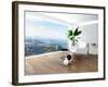 Beautiful Light Living Room Interior with Nice Furniture-PlusONE-Framed Photographic Print