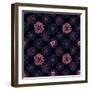 Beautiful Line Dark Flowers-nad_o-Framed Art Print