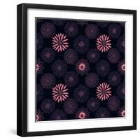 Beautiful Line Dark Flowers-nad_o-Framed Art Print
