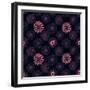 Beautiful Line Dark Flowers-nad_o-Framed Art Print