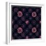 Beautiful Line Dark Flowers-nad_o-Framed Art Print