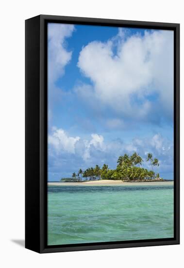 Beautiful little islet in the lagoon of Wallis, Wallis and Futuna, Pacific-Michael Runkel-Framed Stretched Canvas