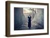 Beautiful Lonely Girl in Long Dress-Gladkov-Framed Premium Photographic Print