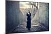 Beautiful Lonely Girl in Long Dress-Gladkov-Mounted Premium Photographic Print