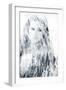 Beautiful Long Hair Brunette Woman Portrait, Double Exposure with Blades of Grass-coka-Framed Photographic Print