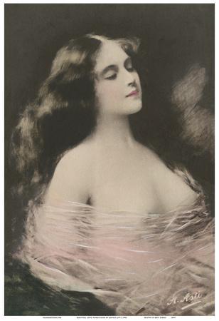 Beautiful Long Haired Nude - Classic Vintage Hand-Colored Erotic Art'  Posters - Angelo Asti | AllPosters.com