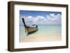 Beautiful Longtail Boat on the Sand Seashore-Alexander Yakovlev-Framed Photographic Print