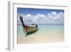 Beautiful Longtail Boat on the Sand Seashore-Alexander Yakovlev-Framed Photographic Print