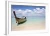 Beautiful Longtail Boat on the Sand Seashore-Alexander Yakovlev-Framed Photographic Print