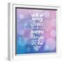 Beautiful Merry Christmas and Happy New Year Card Design with Bokeh Effect. Vintage Vector out of F-smilewithjul-Framed Art Print