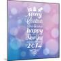 Beautiful Merry Christmas and Happy New Year Card Design with Bokeh Effect. Vintage Vector out of F-smilewithjul-Mounted Art Print