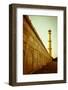 Beautiful Minaret during Sunrise at Taj Mahal in Agra, India-pink candy-Framed Photographic Print