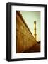 Beautiful Minaret during Sunrise at Taj Mahal in Agra, India-pink candy-Framed Photographic Print