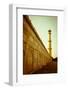 Beautiful Minaret during Sunrise at Taj Mahal in Agra, India-pink candy-Framed Photographic Print