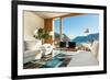 Beautiful Modern House in Cement, Interiors, View from the Living Room-zveiger-Framed Art Print