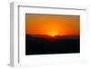 Beautiful Mountain and Sunset over Mijas, Spain. Dark Silhouette of Mountains on Yellow Sunrise Bac-Grisha Bruev-Framed Photographic Print