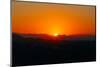 Beautiful Mountain and Sunset over Mijas, Spain. Dark Silhouette of Mountains on Yellow Sunrise Bac-Grisha Bruev-Mounted Photographic Print