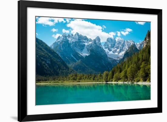 Beautiful Mountain Lake in Dolomites-Tetyana Kochneva-Framed Photographic Print