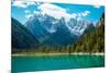 Beautiful Mountain Lake in Dolomites-Tetyana Kochneva-Mounted Photographic Print