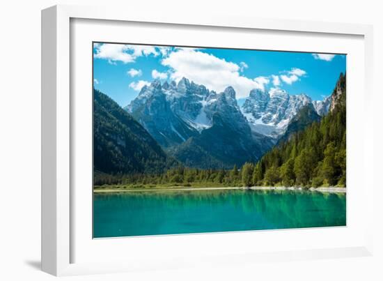 Beautiful Mountain Lake in Dolomites-Tetyana Kochneva-Framed Photographic Print