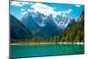 Beautiful Mountain Lake in Dolomites-Tetyana Kochneva-Mounted Photographic Print