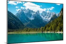 Beautiful Mountain Lake in Dolomites-Tetyana Kochneva-Mounted Photographic Print