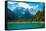 Beautiful Mountain Lake in Dolomites-Tetyana Kochneva-Framed Stretched Canvas