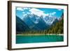 Beautiful Mountain Lake in Dolomites-Tetyana Kochneva-Framed Photographic Print