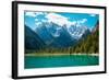 Beautiful Mountain Lake in Dolomites-Tetyana Kochneva-Framed Photographic Print