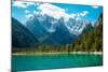 Beautiful Mountain Lake in Dolomites-Tetyana Kochneva-Mounted Photographic Print