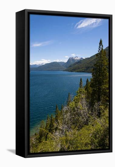 Beautiful Mountain Lake in the Los Alerces National Park-Michael Runkel-Framed Stretched Canvas