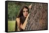 Beautiful Mysterious Woman in Forest-Lisa_A-Framed Stretched Canvas